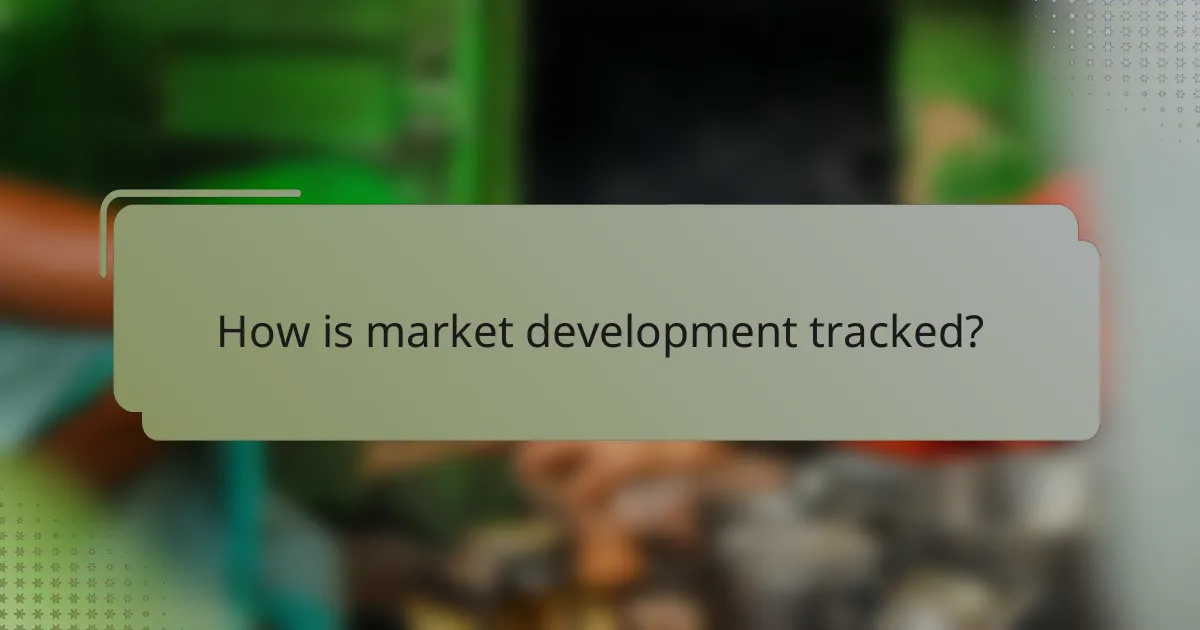 How is market development tracked?