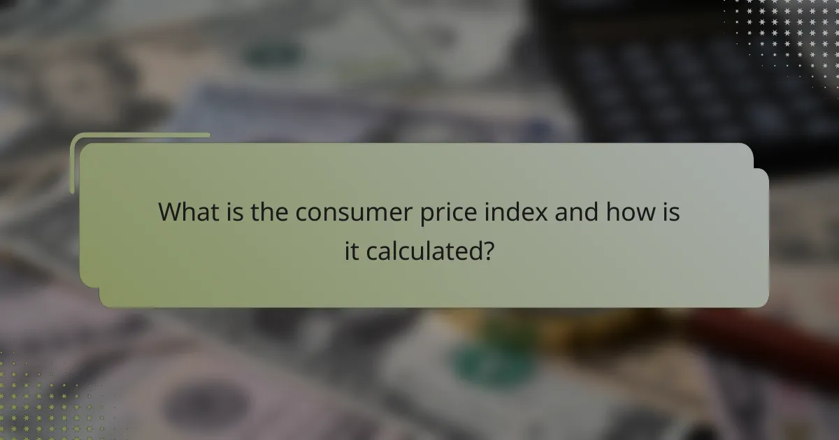 What is the consumer price index and how is it calculated?